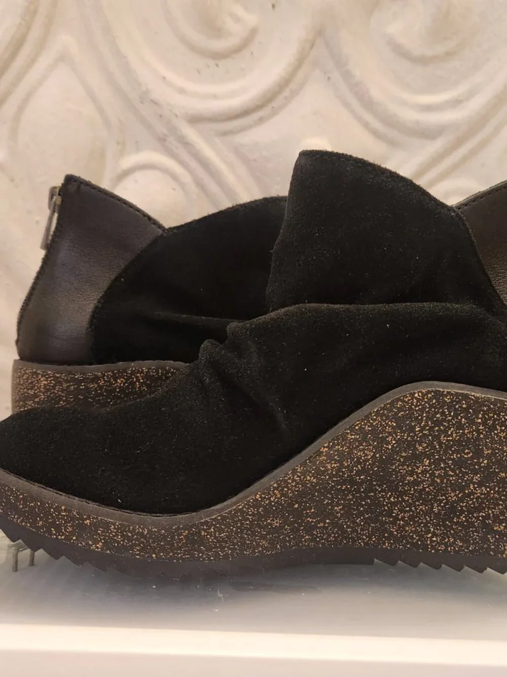 Aetrex Suede Leather Wedge Ankle Boots. NIB. Size EU 36/US 6-6.5